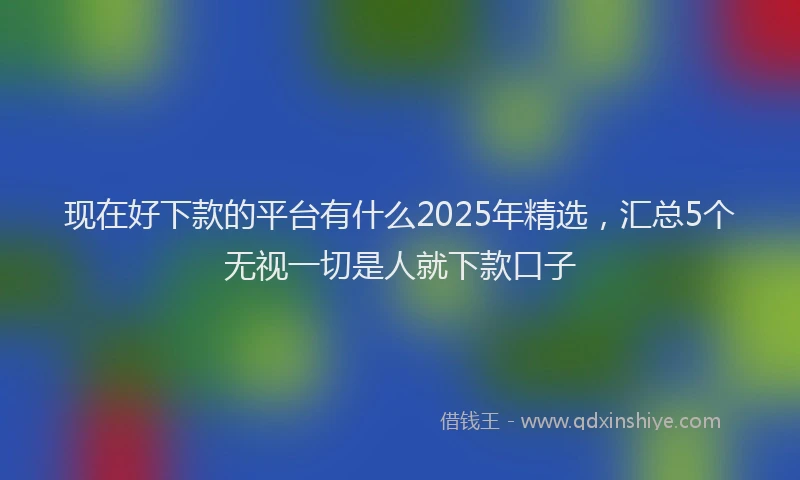 现在好下款的平台有什么2025年精选，汇总5个无视一切是人就下款口子