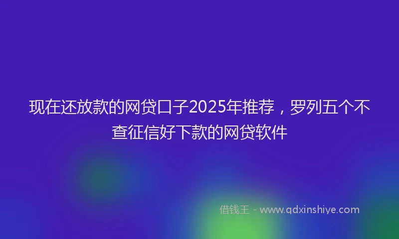现在还放款的网贷口子2025年推荐，罗列五个不查征信好下款的网贷软件