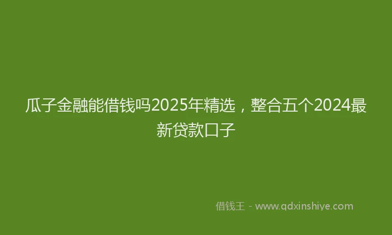 瓜子金融能借钱吗2025年精选，整合五个2024最新贷款口子