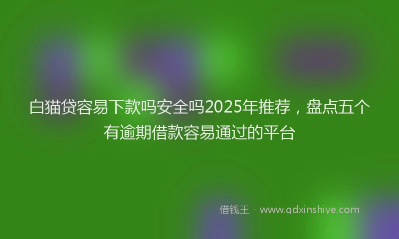 白猫贷容易下款吗安全吗2025年推荐，盘点五个有逾期借款容易通过的平台