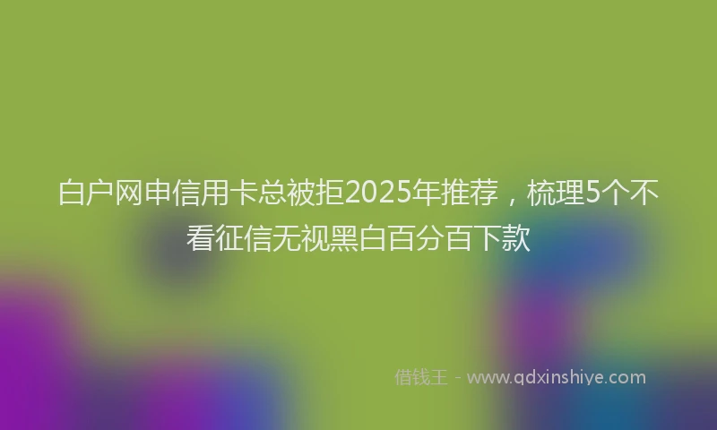 白户网申信用卡总被拒2025年推荐，梳理5个不看征信无视黑白百分百下款