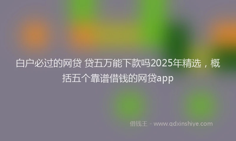 白户必过的网贷 贷五万能下款吗2025年精选，概括五个靠谱借钱的网贷app
