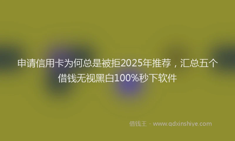 申请信用卡为何总是被拒2025年推荐，汇总五个借钱无视黑白100%秒下软件