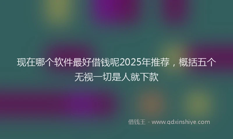 现在哪个软件最好借钱呢2025年推荐，概括五个无视一切是人就下款