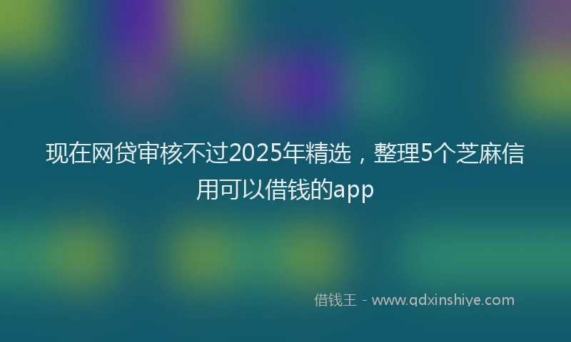 现在网贷审核不过2025年精选，整理5个芝麻信用可以借钱的app