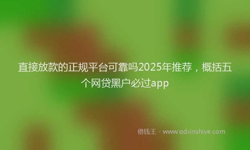 直接放款的正规平台可靠吗2025年推荐，概括五个网贷黑户必过app