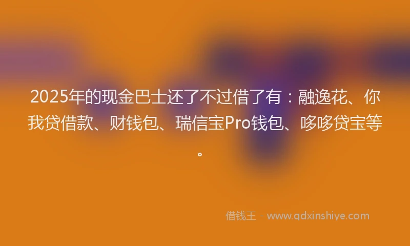 2025年的现金巴士还了不过借了有：融逸花、你我贷借款、财钱包、瑞信宝Pro钱包、哆哆贷宝等。
