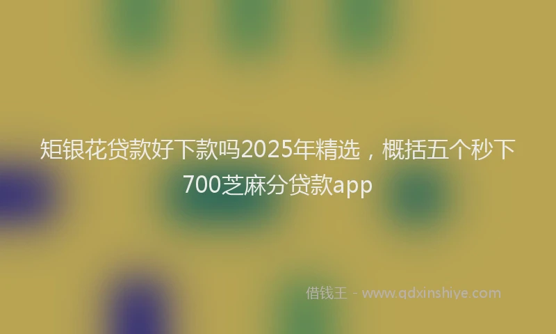 矩银花贷款好下款吗2025年精选，概括五个秒下700芝麻分贷款app