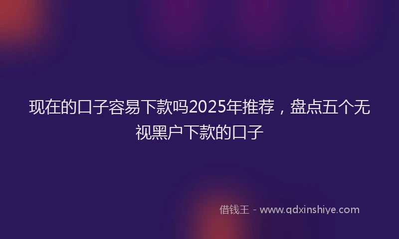 现在的口子容易下款吗2025年推荐，盘点五个无视黑户下款的口子