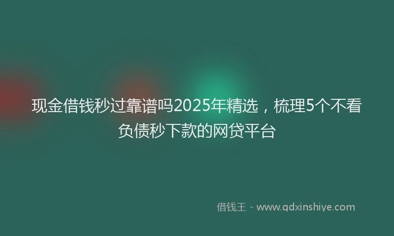 现金借钱秒过靠谱吗2025年精选，梳理5个不看负债秒下款的网贷平台