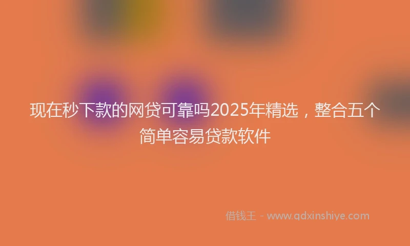 现在秒下款的网贷可靠吗2025年精选，整合五个简单容易贷款软件