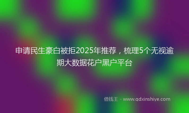 申请民生豪白被拒2025年推荐，梳理5个无视逾期大数据花户黑户平台