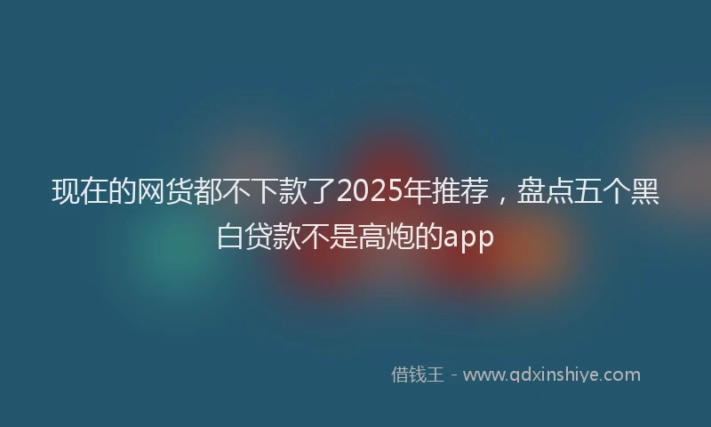 现在的网货都不下款了2025年推荐，盘点五个黑白贷款不是高炮的app