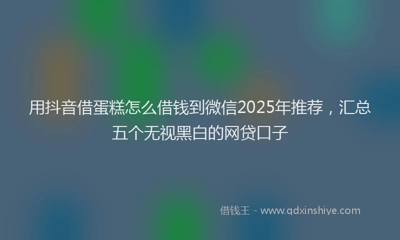用抖音借蛋糕怎么借钱到微信2025年推荐，汇总五个无视黑白的网贷口子