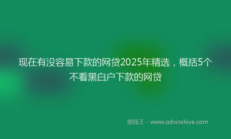 现在有没容易下款的网贷2025年精选，概括5个不看黑白户下款的网贷