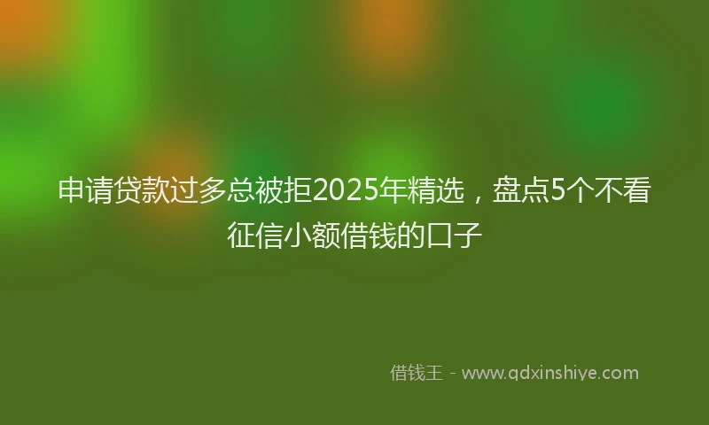 申请贷款过多总被拒2025年精选，盘点5个不看征信小额借钱的口子
