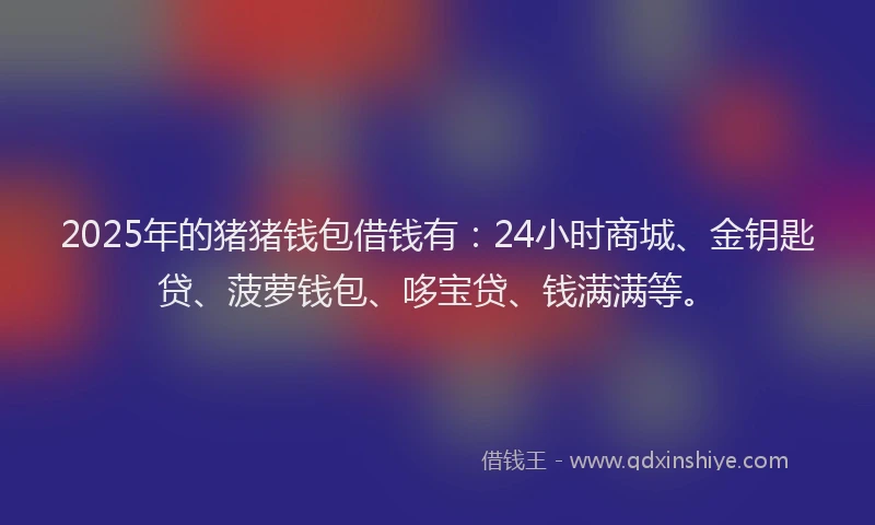 2025年的猪猪钱包借钱有：24小时商城、金钥匙贷、菠萝钱包、哆宝贷、钱满满等。