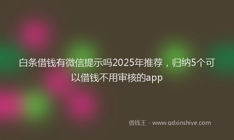 白条借钱有微信提示吗2025年推荐，归纳5个可以借钱不用审核的app