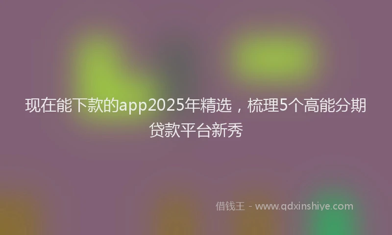 现在能下款的app2025年精选，梳理5个高能分期贷款平台新秀