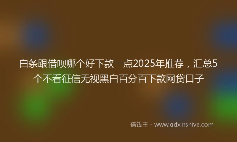 白条跟借呗哪个好下款一点2025年推荐，汇总5个不看征信无视黑白百分百下款网贷口子