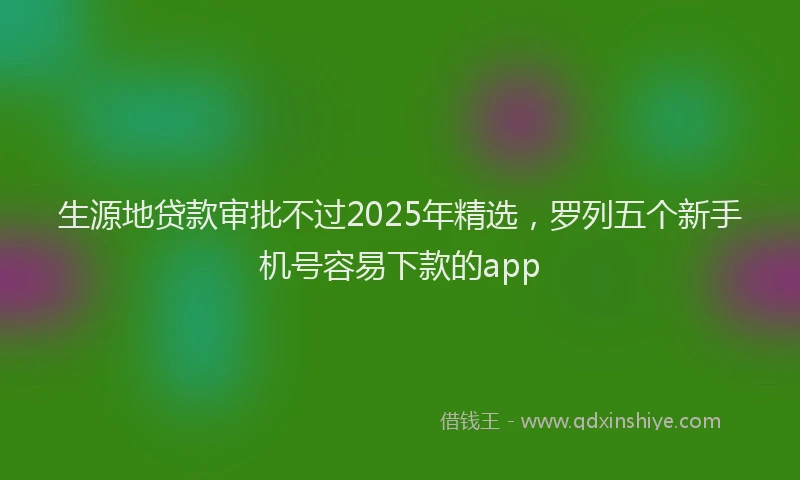 生源地贷款审批不过2025年精选，罗列五个新手机号容易下款的app