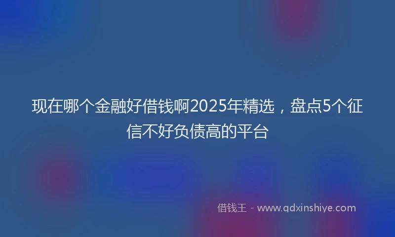 现在哪个金融好借钱啊2025年精选，盘点5个征信不好负债高的平台