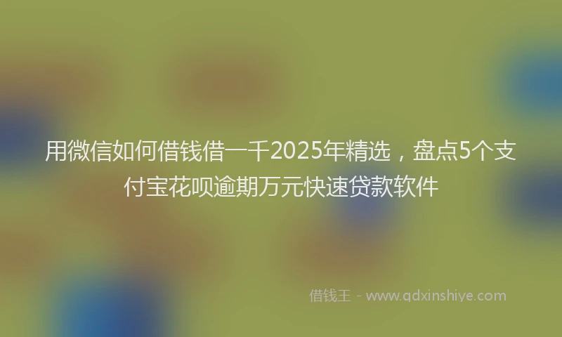 用微信如何借钱借一千2025年精选，盘点5个支付宝花呗逾期万元快速贷款软件