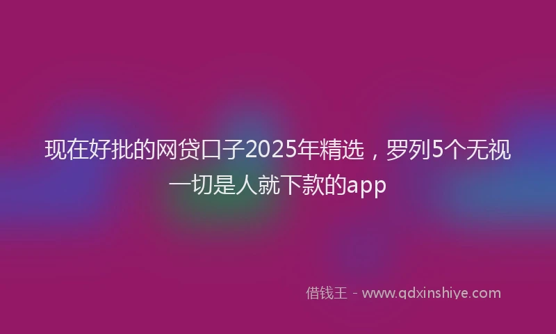 现在好批的网贷口子2025年精选，罗列5个无视一切是人就下款的app