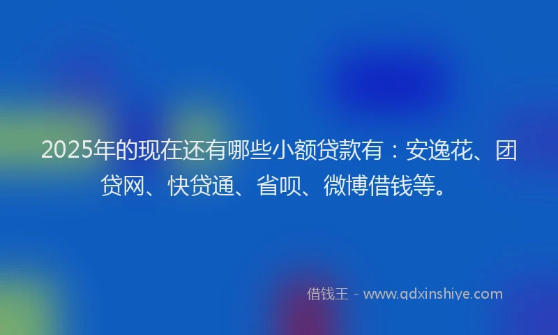 2025年的现在还有哪些小额贷款有：安逸花、团贷网、快贷通、省呗、微博借钱等。