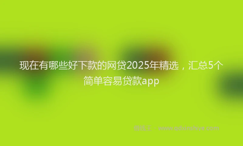 现在有哪些好下款的网贷2025年精选，汇总5个简单容易贷款app