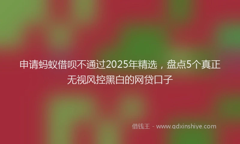 申请蚂蚁借呗不通过2025年精选，盘点5个真正无视风控黑白的网贷口子