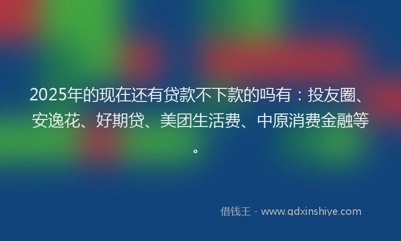 2025年的现在还有贷款不下款的吗有：投友圈、安逸花、好期贷、美团生活费、中原消费金融等。