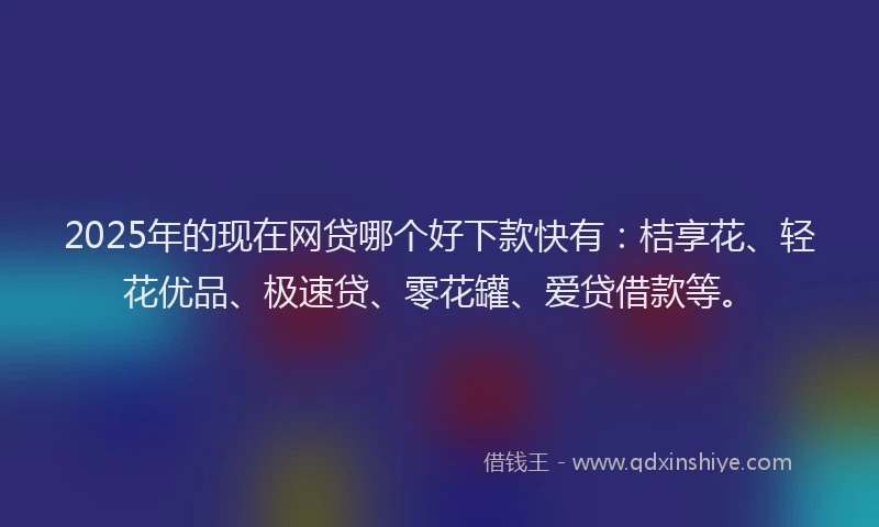 2025年的现在网贷哪个好下款快有：桔享花、轻花优品、极速贷、零花罐、爱贷借款等。