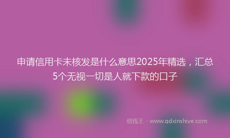 申请信用卡未核发是什么意思2025年精选，汇总5个无视一切是人就下款的口子