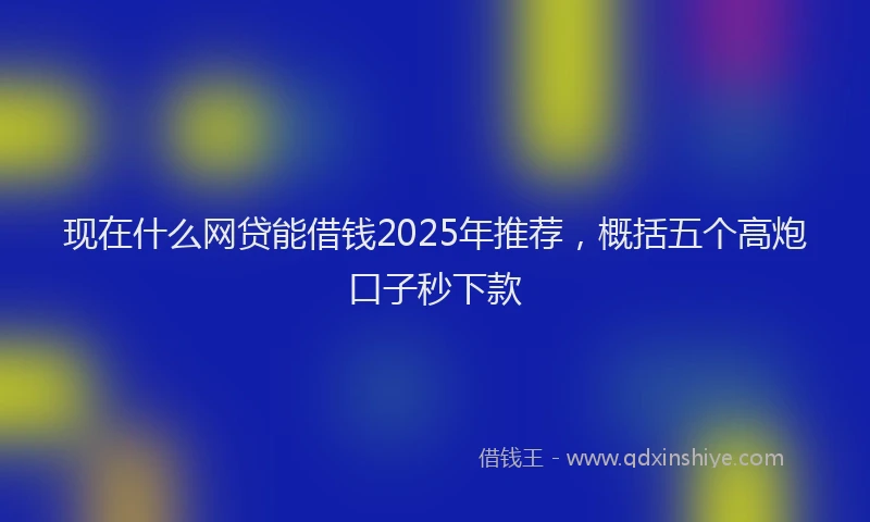 现在什么网贷能借钱2025年推荐，概括五个高炮口子秒下款