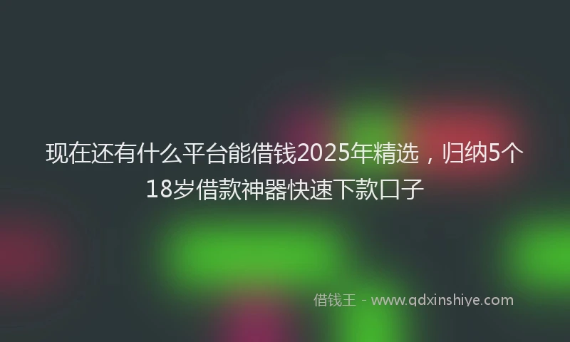 现在还有什么平台能借钱2025年精选，归纳5个18岁借款神器快速下款口子