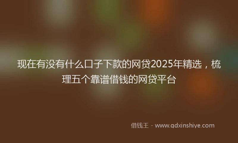 现在有没有什么口子下款的网贷2025年精选，梳理五个靠谱借钱的网贷平台