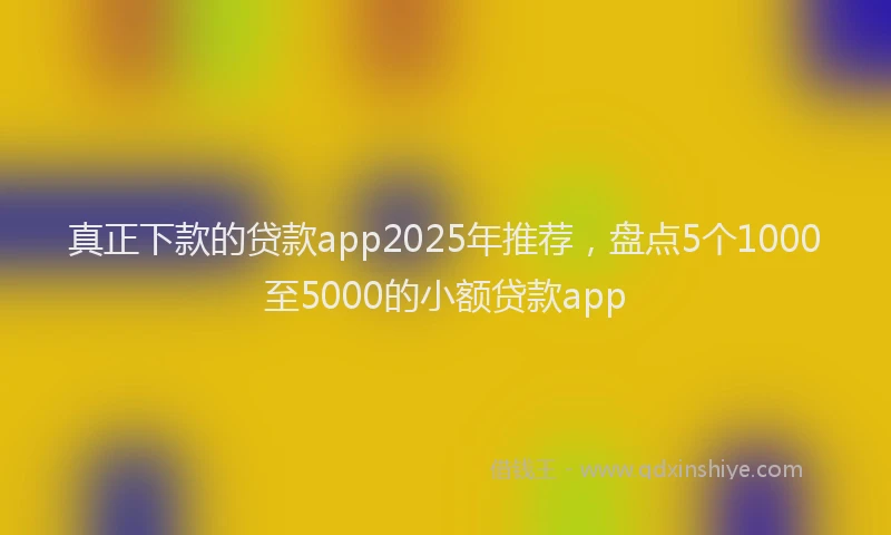 真正下款的贷款app2025年推荐，盘点5个1000至5000的小额贷款app