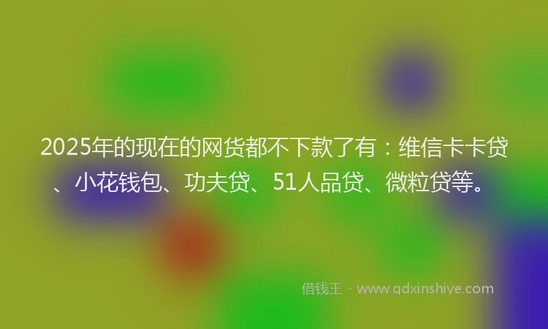 2025年的现在的网货都不下款了有：维信卡卡贷、小花钱包、功夫贷、51人品贷、微粒贷等。