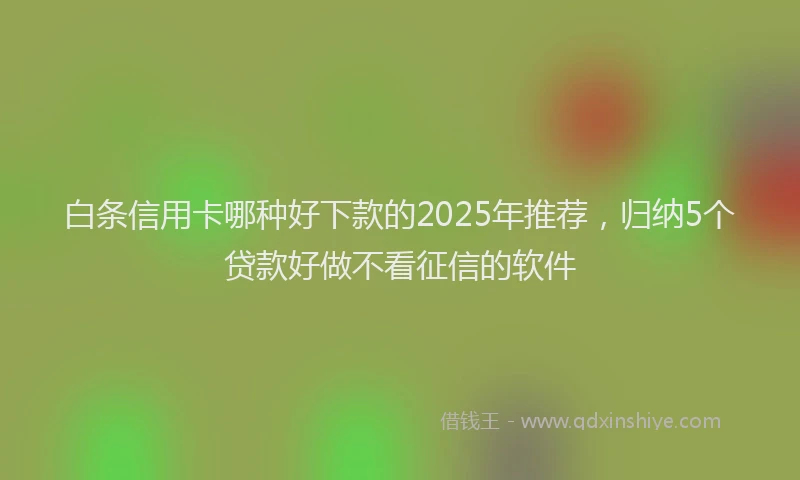白条信用卡哪种好下款的2025年推荐，归纳5个贷款好做不看征信的软件