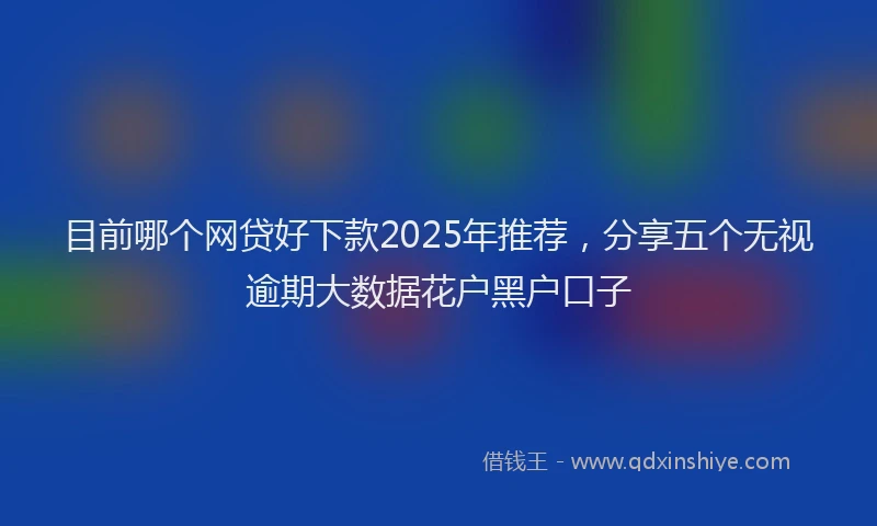 目前哪个网贷好下款2025年推荐，分享五个无视逾期大数据花户黑户口子