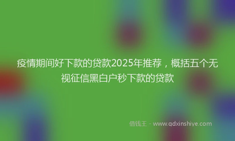 疫情期间好下款的贷款2025年推荐，概括五个无视征信黑白户秒下款的贷款