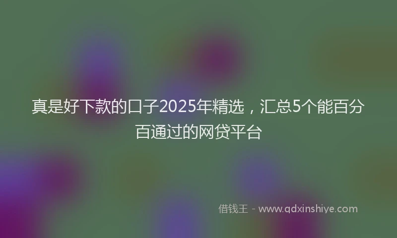真是好下款的口子2025年精选，汇总5个能百分百通过的网贷平台