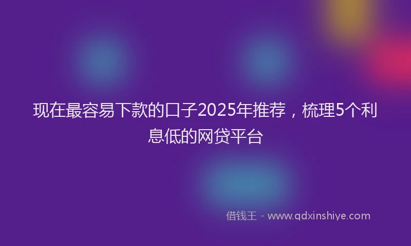 现在最容易下款的口子2025年推荐，梳理5个利息低的网贷平台