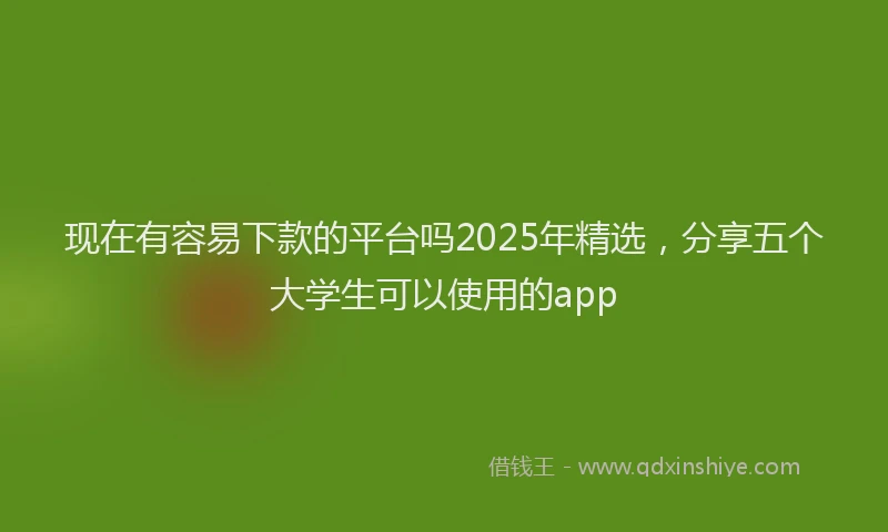 现在有容易下款的平台吗2025年精选，分享五个大学生可以使用的app