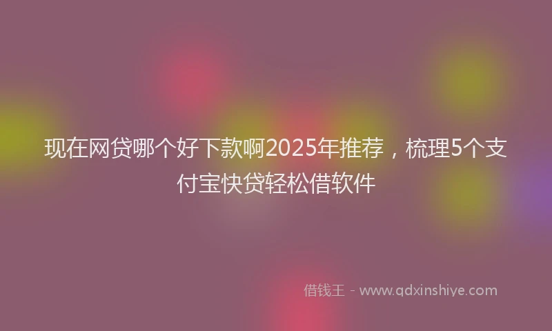 现在网贷哪个好下款啊2025年推荐，梳理5个支付宝快贷轻松借软件