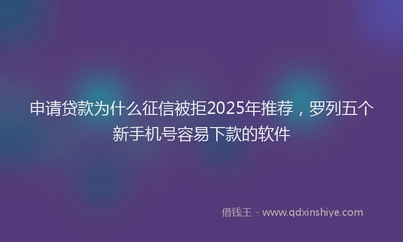 申请贷款为什么征信被拒2025年推荐，罗列五个新手机号容易下款的软件