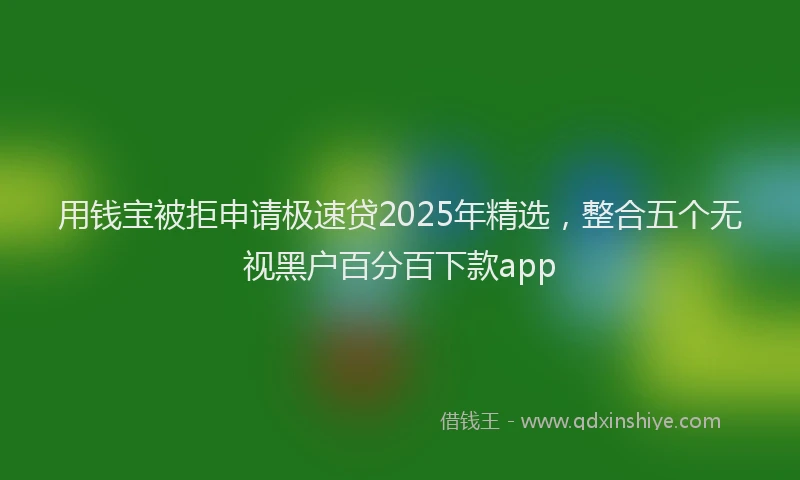 用钱宝被拒申请极速贷2025年精选，整合五个无视黑户百分百下款app