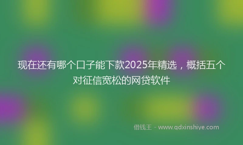 现在还有哪个口子能下款2025年精选，概括五个对征信宽松的网贷软件