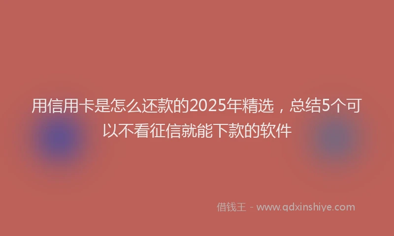 用信用卡是怎么还款的2025年精选，总结5个可以不看征信就能下款的软件